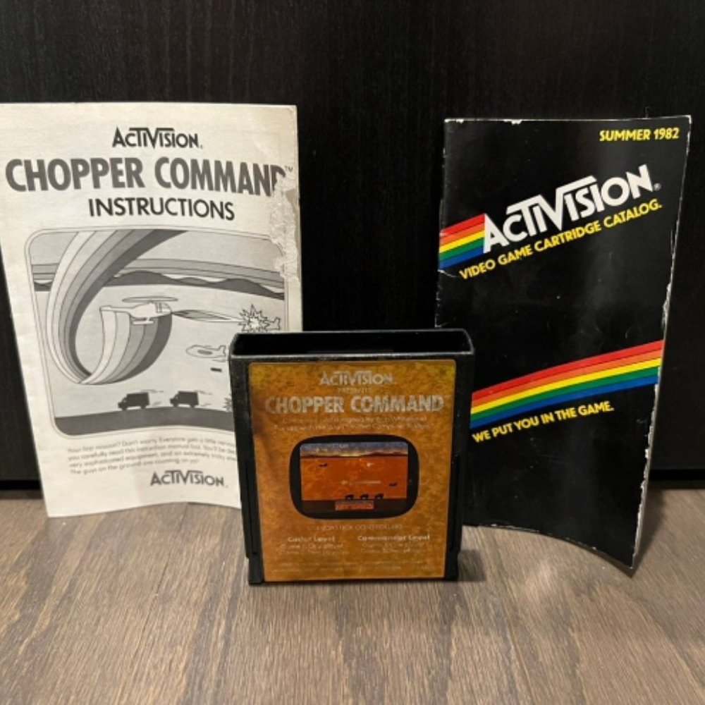 Chopper Command Atari 2600 Game Cartridge w/ Manual & 1982 Activision Catalog